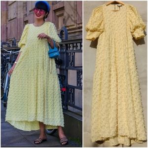 Zara voluminous textured weave dress fringe